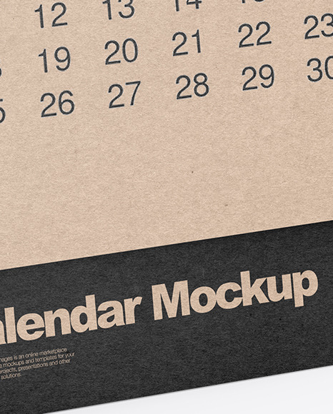 Kraft Desk Calendar Mockup PSD #1