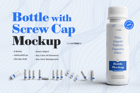 8 Narrow Plastic Bottle Mockups