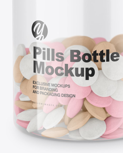 Clear Pills Bottle Mockup PSD #1