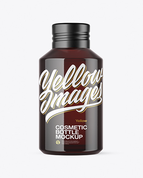 120ml Dark Amber Cosmetic Bottle Mockup PSD #2