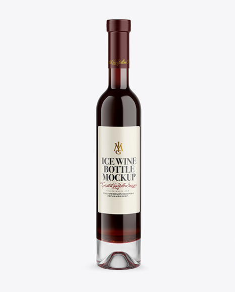Clear Glass Red Wine Bottle Mockup
