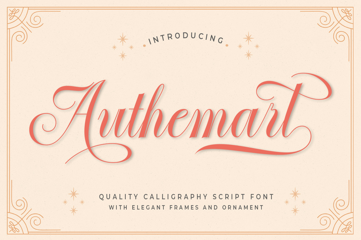 Authemart Script In Fonts On Yellow Images Creative Store