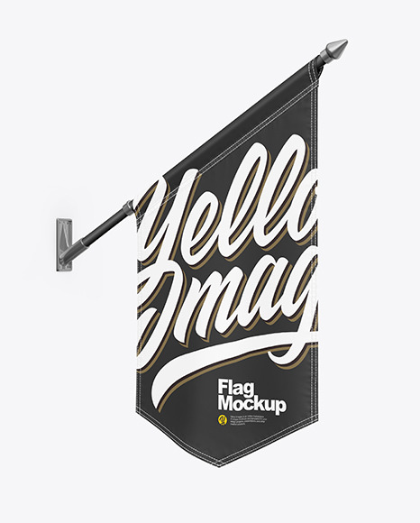 Flag Mockup - Halfside View