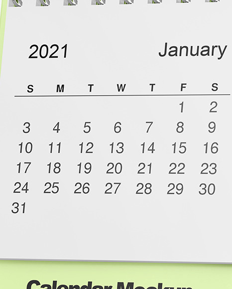 Table Desk Calendar Mockup PSD #2