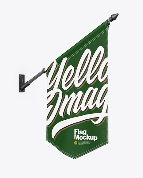Flag Mockup - Halfside View