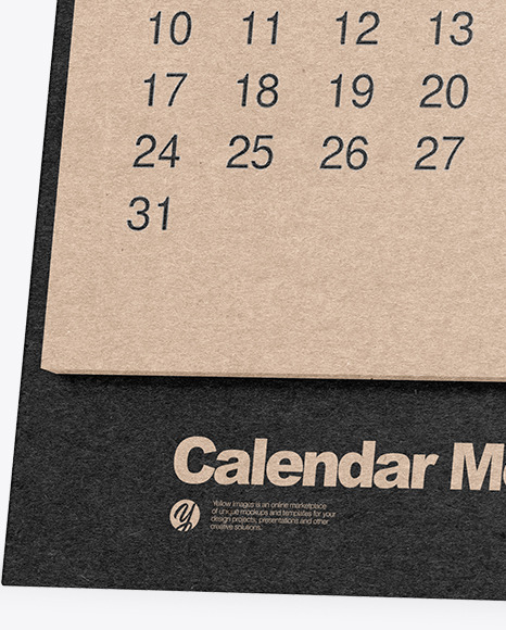 Kraft Desk Calendar Mockup PSD #1