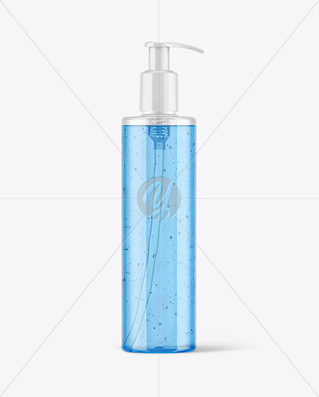 Download Clear Cosmetic Bottle With Pump Mockup In Bottle Mockups On Yellow Images Object Mockups