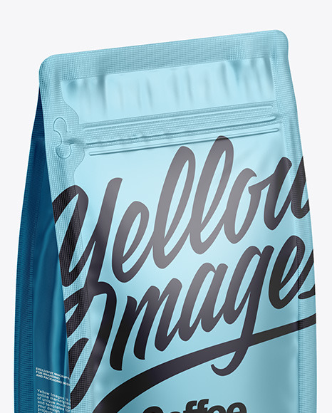 Metallic Matte Coffee Bag   Half Side View PSD #1