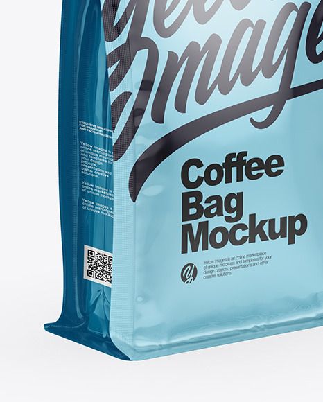 Glossy Coffee Bag  - Half Side View