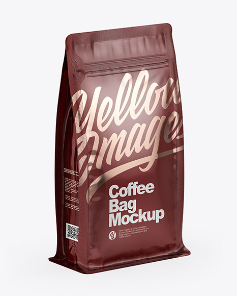 Glossy Coffee Bag  - Half Side View