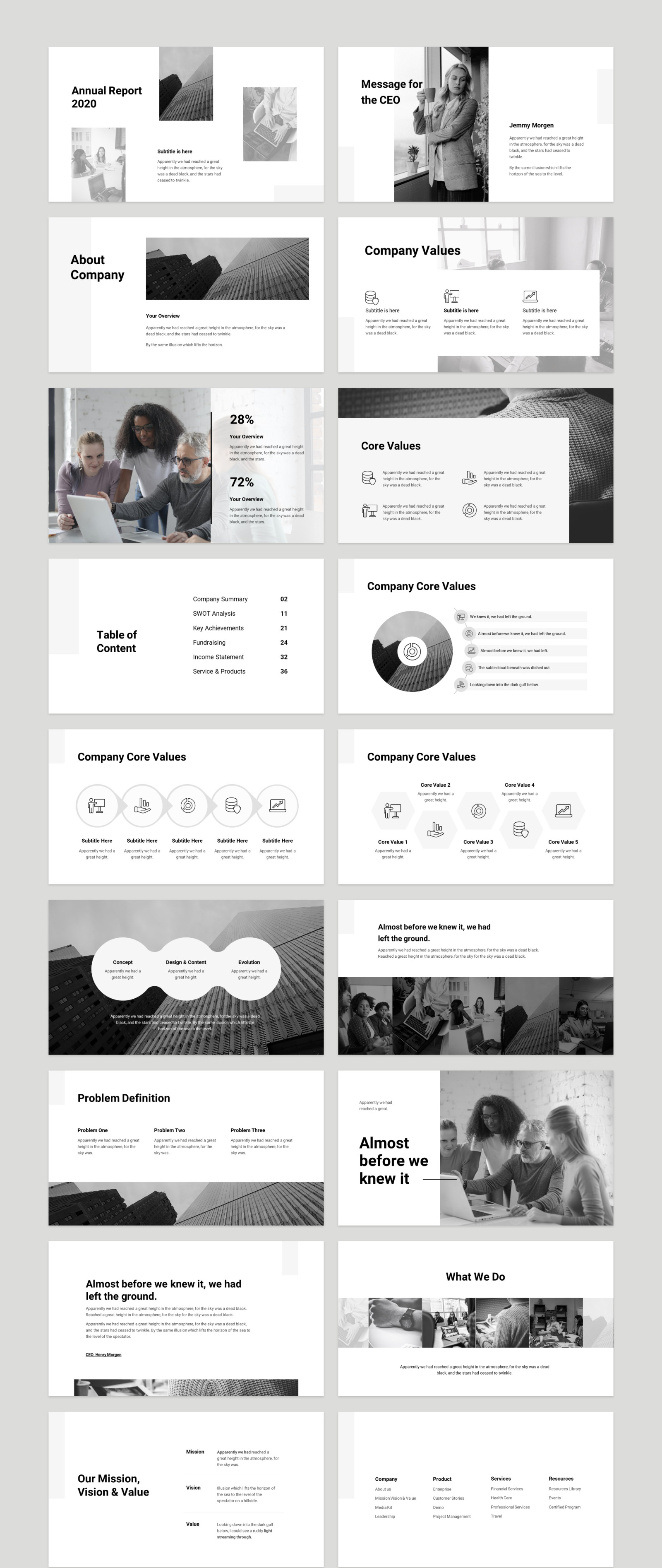 Annual Report Smooth Animated Google Slides Template on Yellow Images