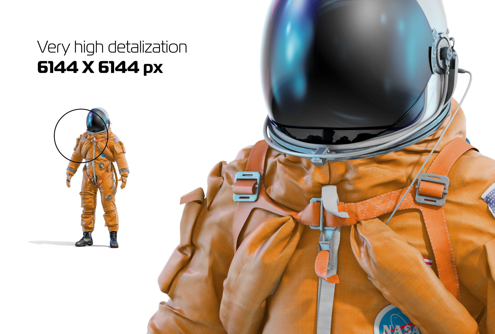 Download Psd Mockup 3d Model Nasa Astronaut 01 In Design Elements On Yellow Images Creative Store