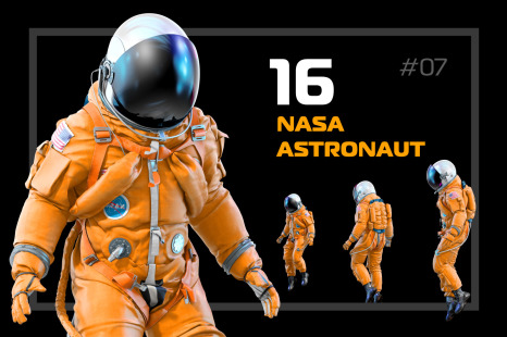 PSD Mockup 3D model NASA Astronaut #07
