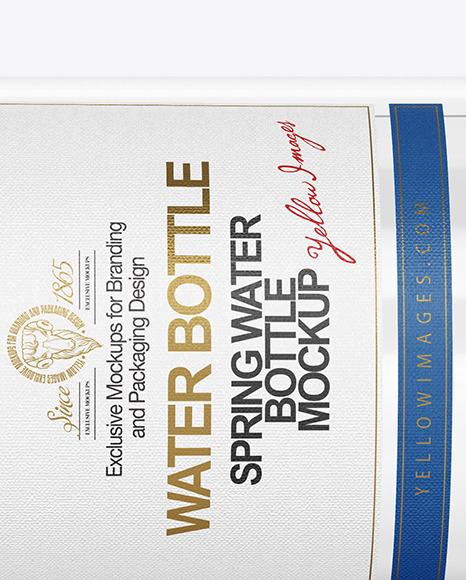 Clear Glass Water Bottle Mockup PSD #1