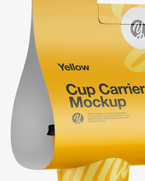Matte Coffee Cup Carrier Mockup   Hilfside View PSD #2