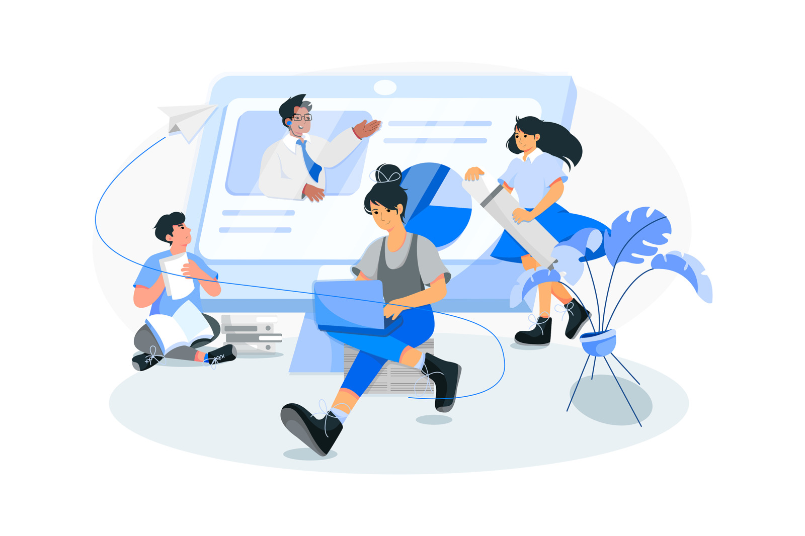 Course Illustrations on Yellow Images Creative Store