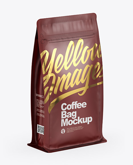 Matte Coffee Bag    Half Side View PSD #7
