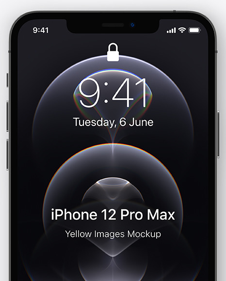 Download Apple Iphone 12 Pro Max Graphite Mockup In Device Mockups On Yellow Images Object Mockups