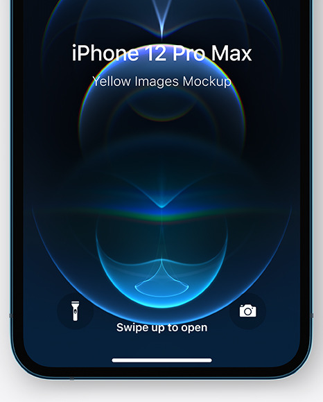 Download Apple Iphone 12 Pro Max Pacific Blue Mockup In Device Mockups On Yellow Images Object Mockups