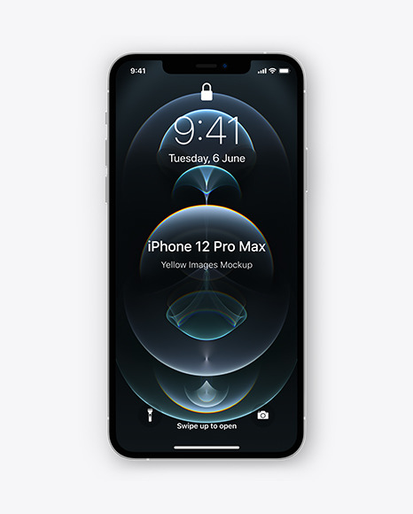 Apple iPhone 12 Pro Max Silver Mockup PSD #2