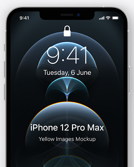 Download Apple Iphone 12 Pro Max Silver Mockup In Device Mockups On Yellow Images Object Mockups