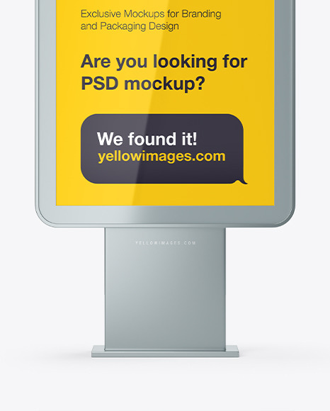 Metallic Citylight Billboard Mockup Front View PSD #1