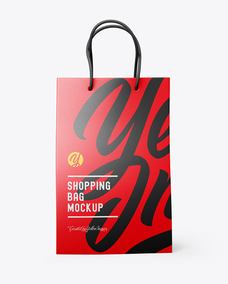 Leather Shopping Bag With Handles Mockup In Bag Sack Mockups On Yellow Images Object Mockups