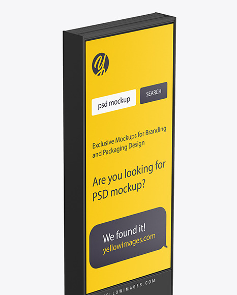 Download Led Display Stand Mockup In Outdoor Advertising Mockups On Yellow Images Object Mockups