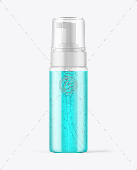 Free Color Liquid Cosmetic Bottle with Pump Mockup