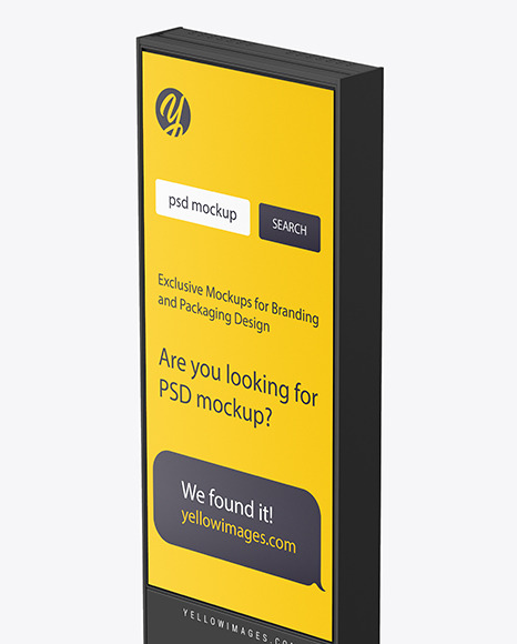 Download Led Display Stand Mockup In Outdoor Advertising Mockups On Yellow Images Object Mockups