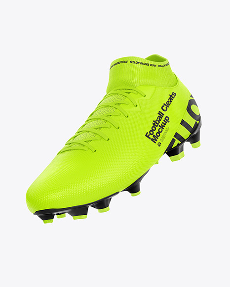 Download Football Cleat Mockup Half Side View In Apparel Mockups On Yellow Images Object Mockups