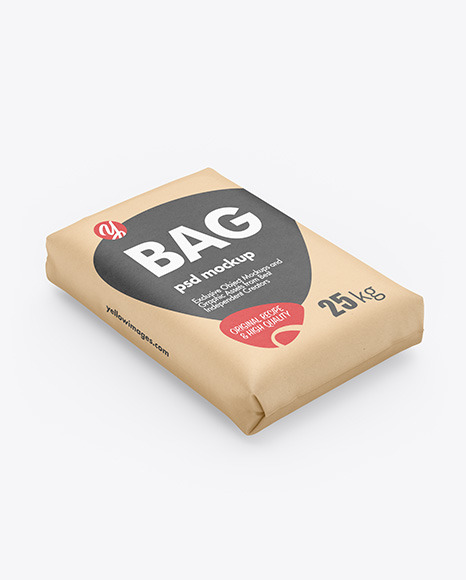 Kraft Bag Mockup In Bag Sack Mockups On Yellow Images Object Mockups