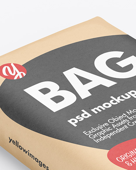 Kraft Bag Mockup In Bag Sack Mockups On Yellow Images Object Mockups