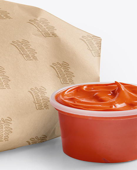 Wrapped Burger with Sauce Mockup PSD #6