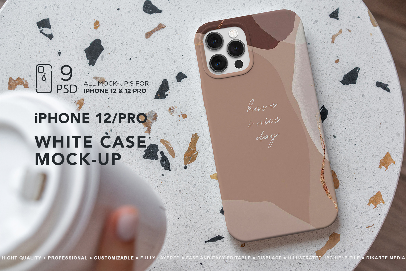 Download iPhone 12/Pro White Case Mock-Up's in Packaging Mockups on Yellow Images Creative Store