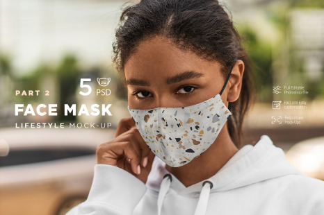 Download Face Mask Mockup Lifestyle Vol 2 In Apparel Mockups On Yellow Images Creative Store