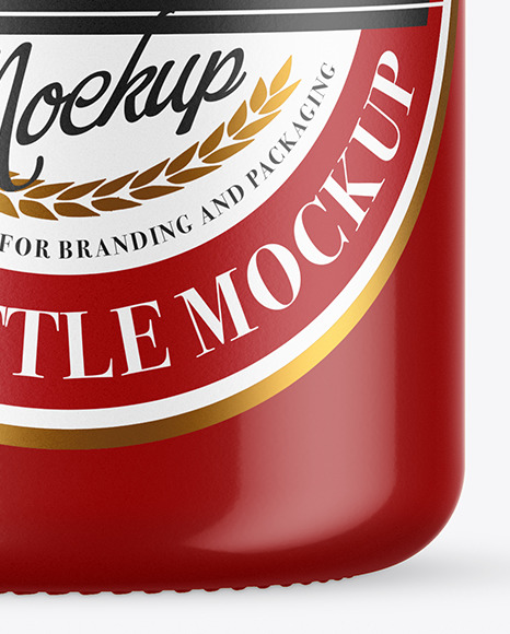 Glossy Beer Bottle Mockup PSD #1