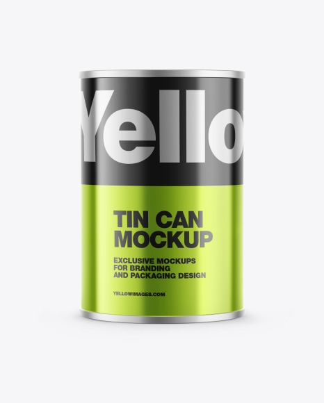 Metallic Tin Can Mockup