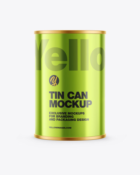 Metallic Tin Can Mockup PSD #2