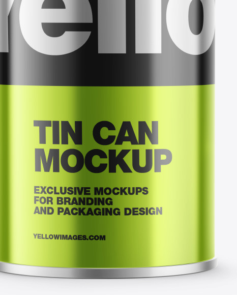 Metallic Tin Can Mockup PSD #6