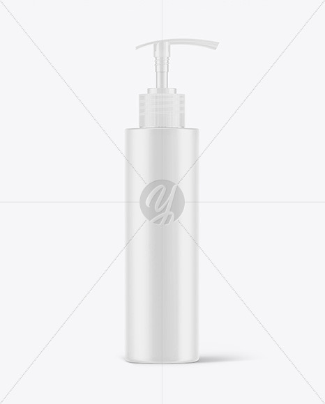 Free Matte Cosmetic Bottle with Pump Mockup