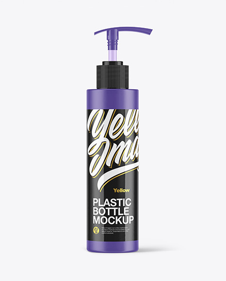 Matte Cosmetic Bottle with Pump Mockup