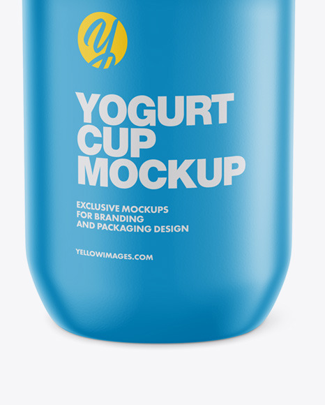 Download Yogurt Cup Mockup Front View High Angle In Cup Bowl Mockups On Yellow Images Object Mockups