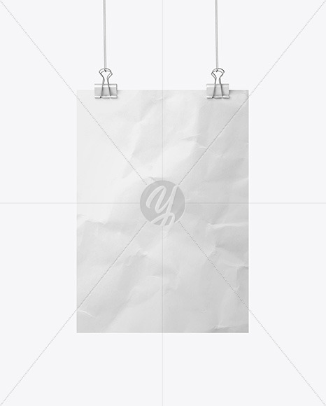 Free Crumpled Poster A4 w/ Pins Mockup