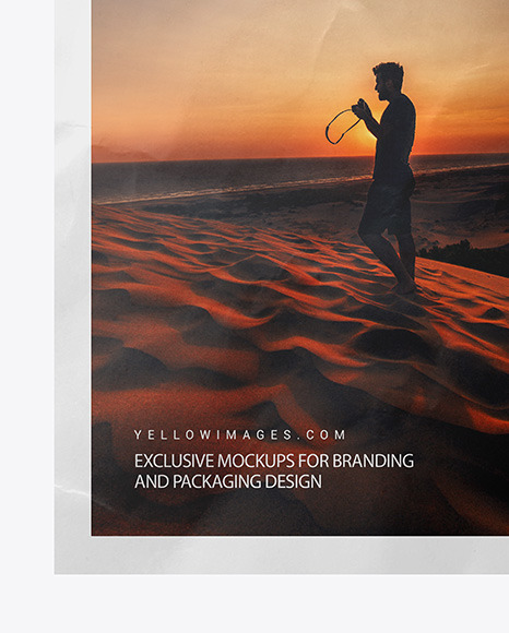 Crumpled Poster A4 w  Pins Mockup PSD #6