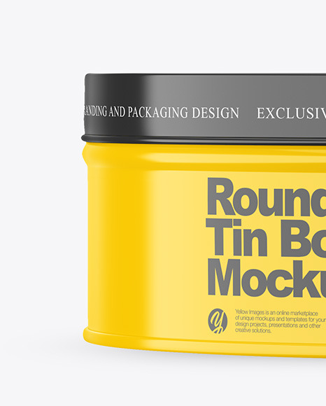 Glossy Round Tin Box Mockup PSD #2