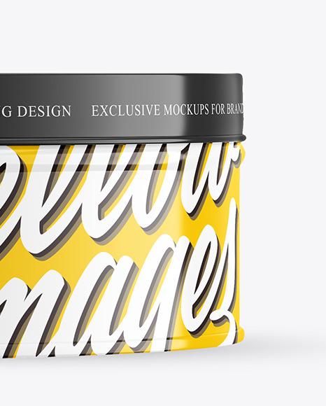 Glossy Round Tin Box Mockup PSD #1