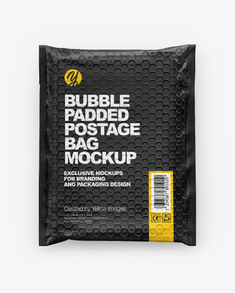 Plastic Postage Bag Mockup In Bag Sack Mockups On Yellow Images Object Mockups