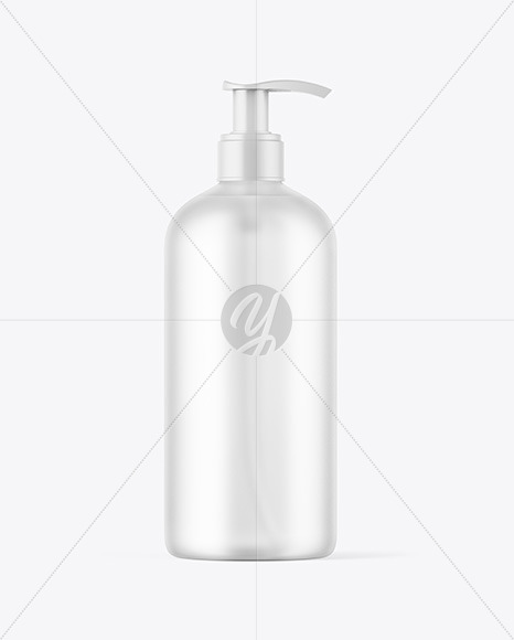 Free Frosted Cosmetic Bottle with Pump Mockup