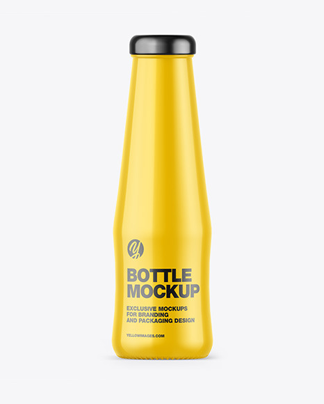 Download Glossy Sauce Bottle Mockup In Bottle Mockups On Yellow Images Object Mockups